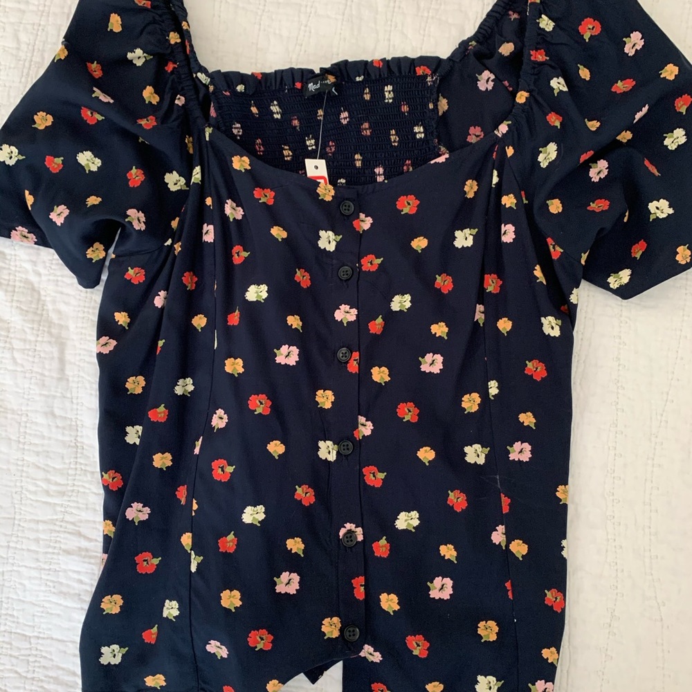NWT Madewell ember floral button front blouse